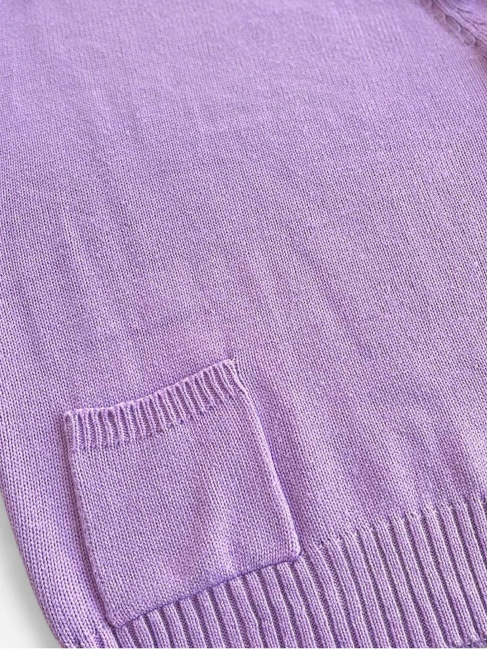 Vintage BJ Barnett Pastel Purple Lavender Knit Crewneck Sweater with Pocket - Picture 5 of 7